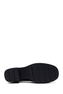 Woman Black Chunky-Heeled Buckled Leather Loafer | Derimod