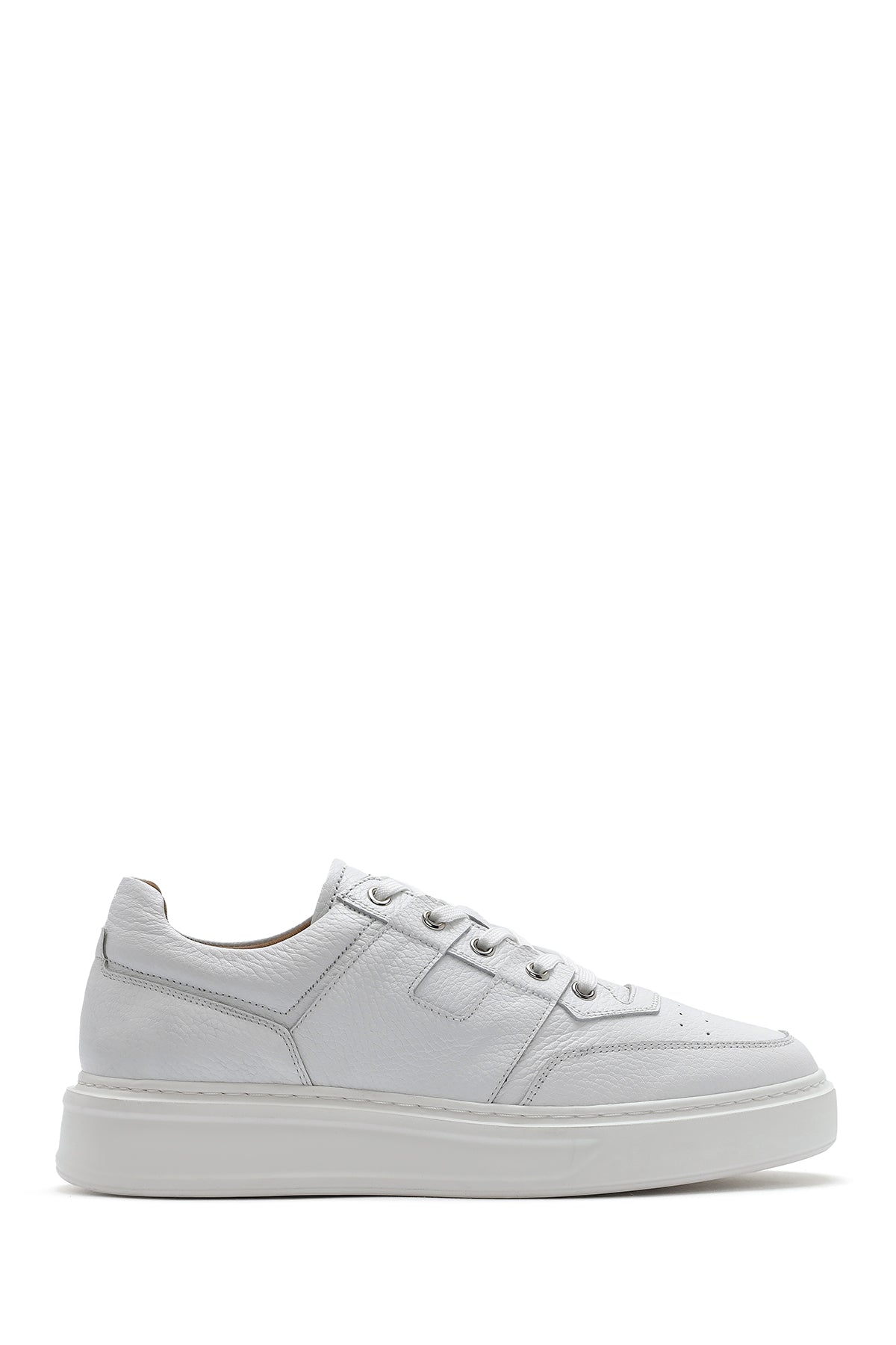 Men's White Lace-up Thick-Sole Leather Sneaker 26SFD6102FT | Derimod
