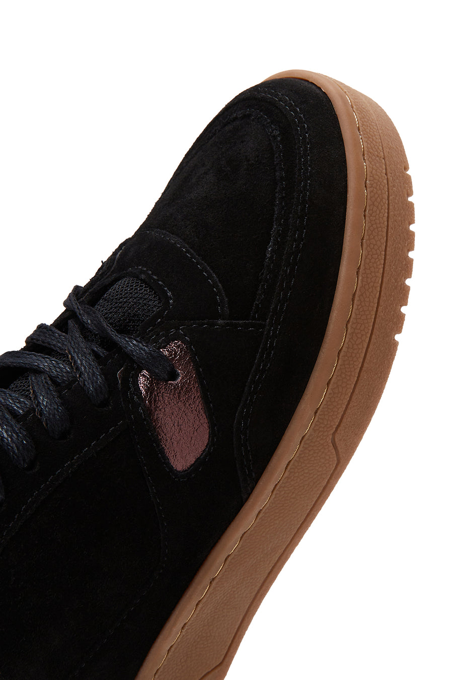 Kadın Siyah Süet Deri Bilekli Sneaker
