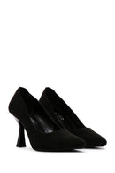 Women's Black Suede Heeled Stiletto | Derimod