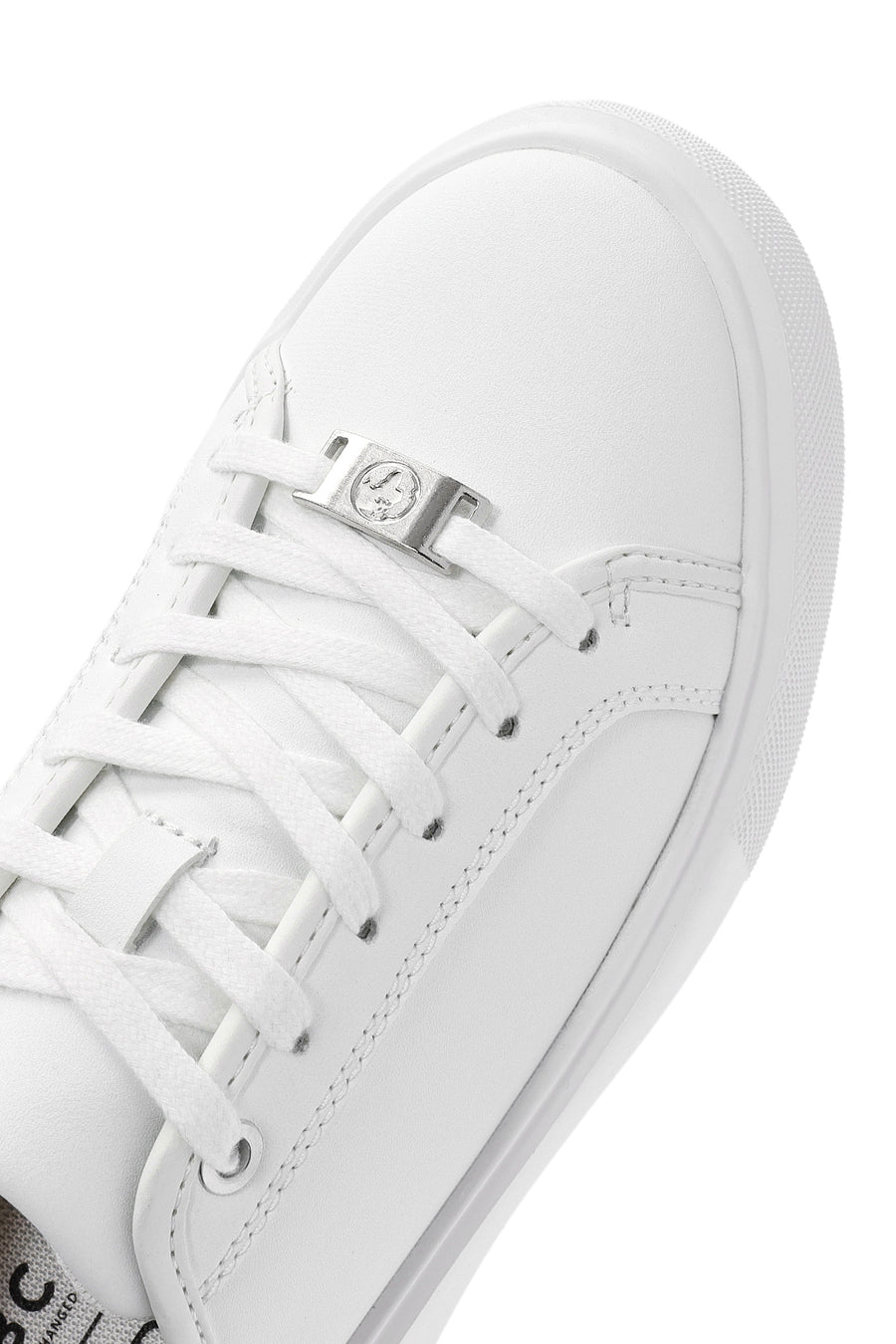 ACBC x Derimod Kadın Beyaz Bağcıklı Leopar Detaylı Sneaker