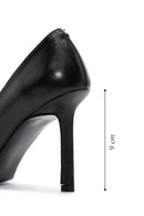 Women's Black Leather Stone Stiletto | Derimod