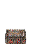 Women's Multi-Colored Long Chain Strap Stoned Shoulder Bag | Derimod