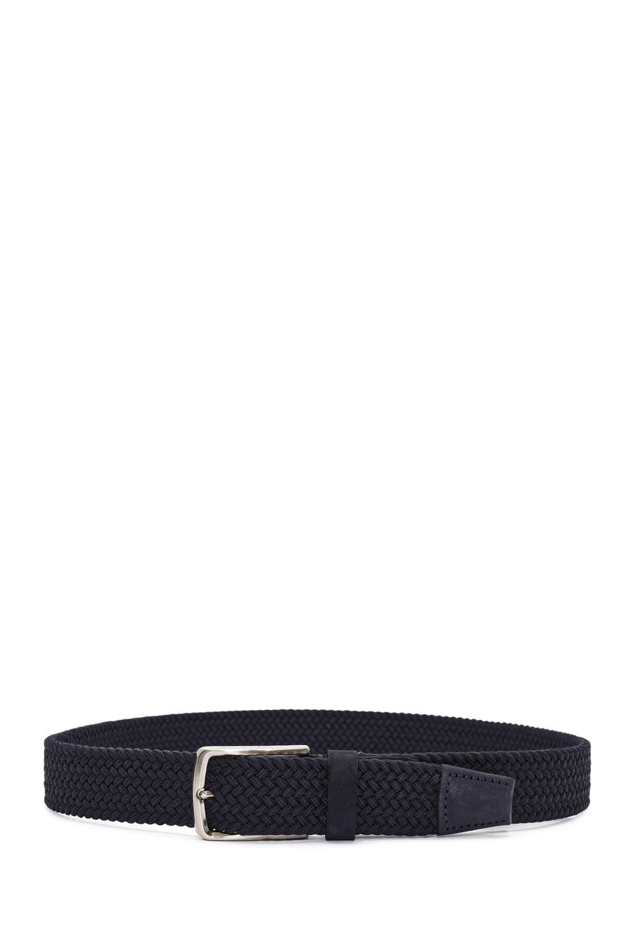 Men's Navy Blue Braided Leather Belt