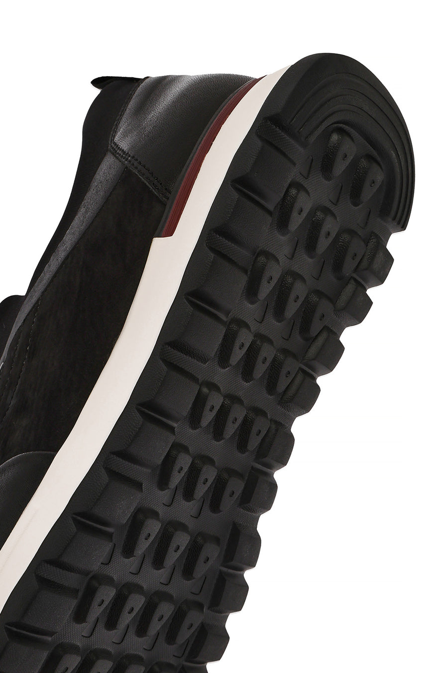 Men's Black Lace-up Leather Sneaker