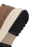 Male Mink Lace-Up Thick-Soled Nubuck Leather Sneaker | Derimod