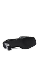Women's Black Transparent Chunky Heel Sandals | Derimod