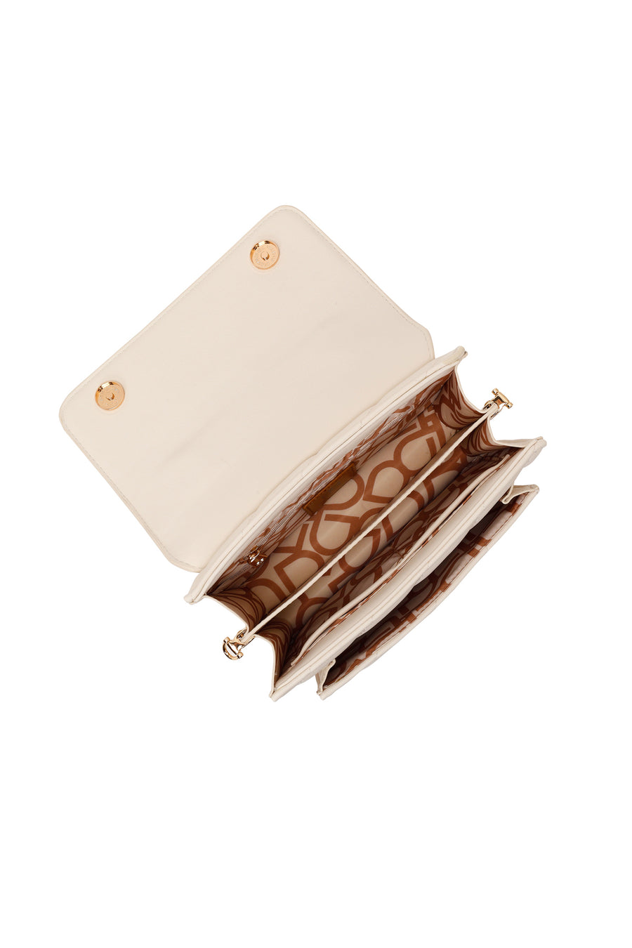 Woman Cream Accessory Quilted Crossbody Bag