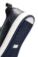 Men's Navy Blue Lace-Up Leather Sneaker | Derimod