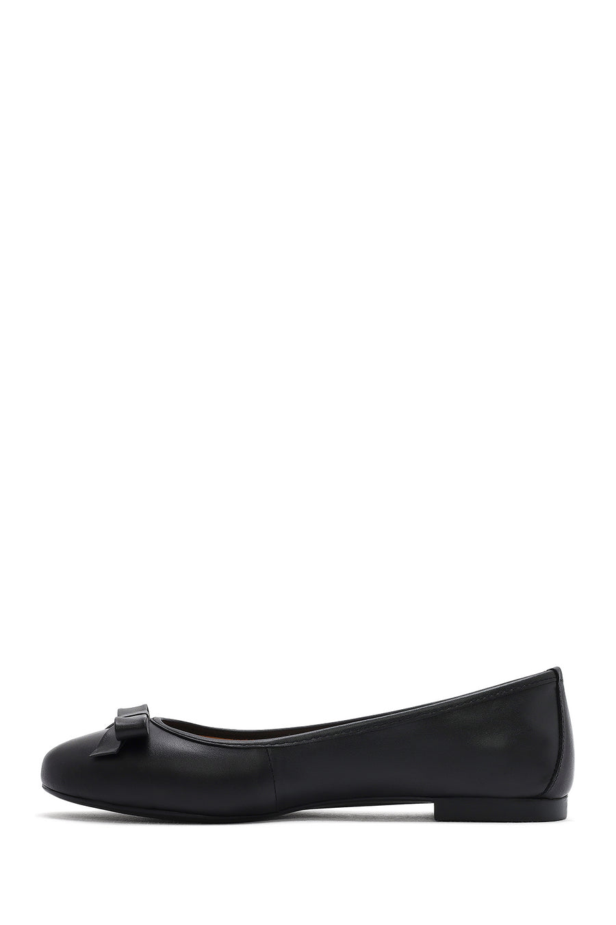 Women's Black Leather Ballerinas
