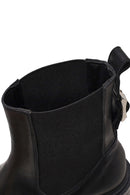 Woman Black Leather Chelsea Boots | Derimod