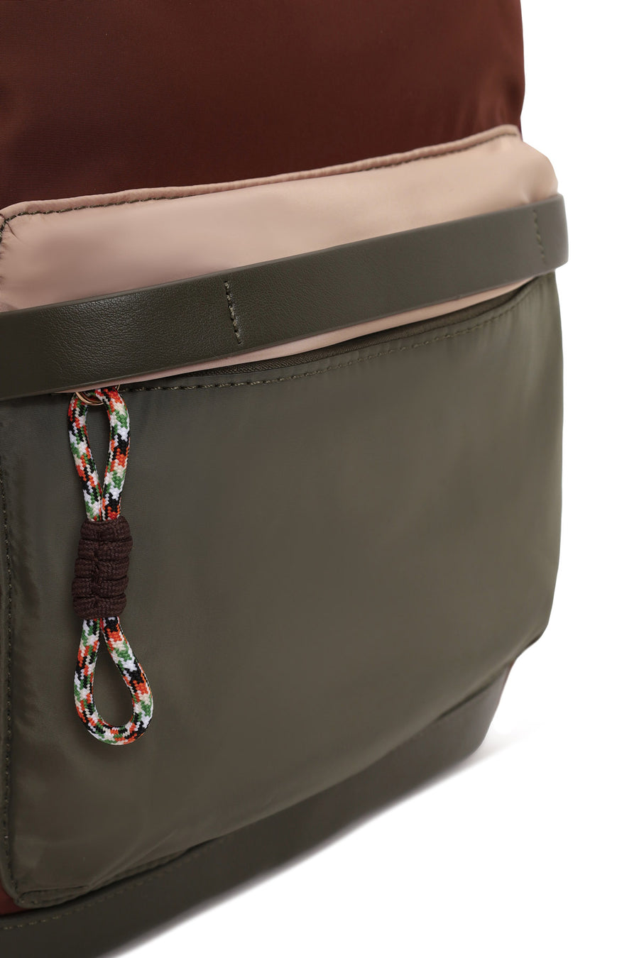 Woman Green Fabric Backpack