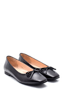 Women's Leather Bow Ballerina Ballet | Derimod