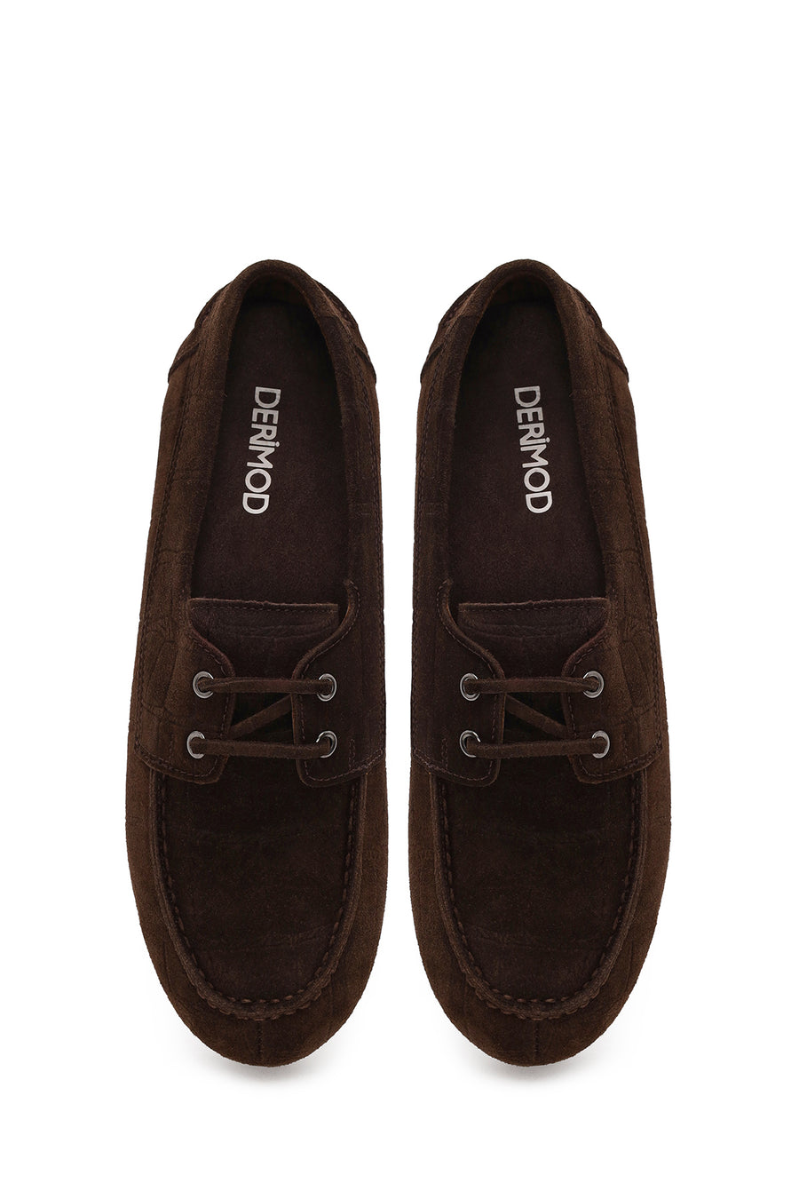 Woman Brown Lace-up Suede Casual Shoes