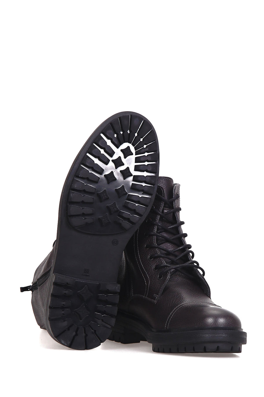 Men's Zippered Leather Boots