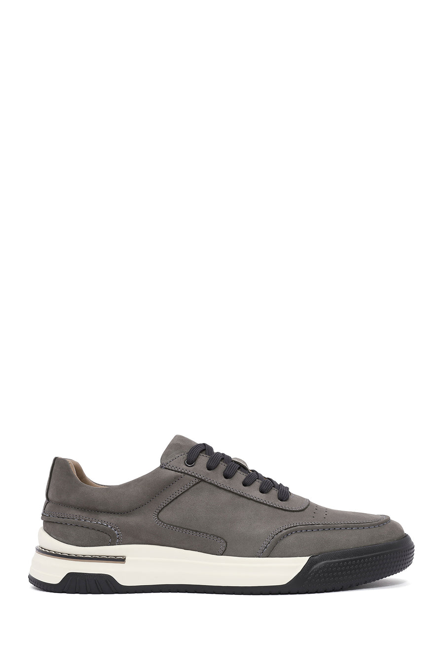 Erkek Gri Bağcıklı Nubuk Deri Sneaker 25SFD6110V3 | Derimod