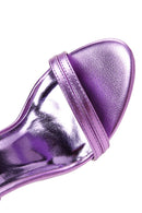 Women's Lilac Metallic Thin Heel Sandals | Derimod