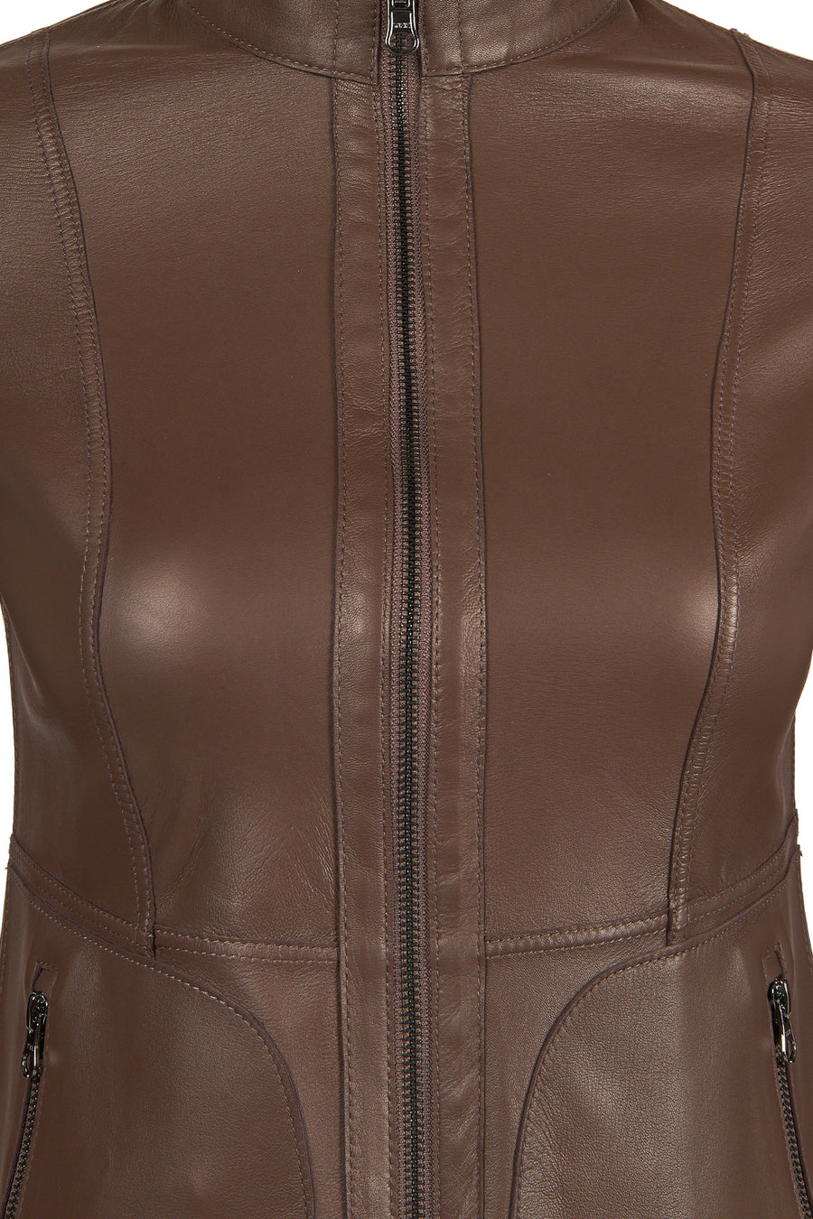 Lucy Woman Gray Double-Sided Leather Suede Jacket