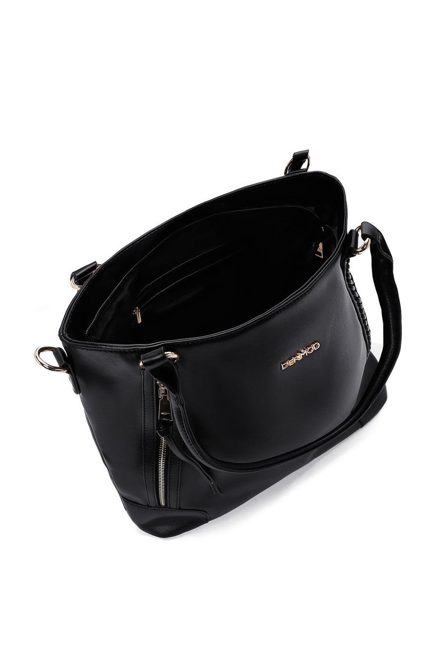 Woman Black Long-Strap Shoulder Bag