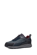 Geox Erkek Lacivert Bağcıklı Deri Sneaker | Derimod