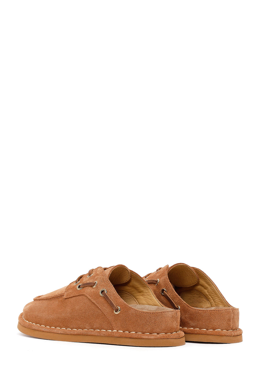 Women's Camel Suede Leather Slippers