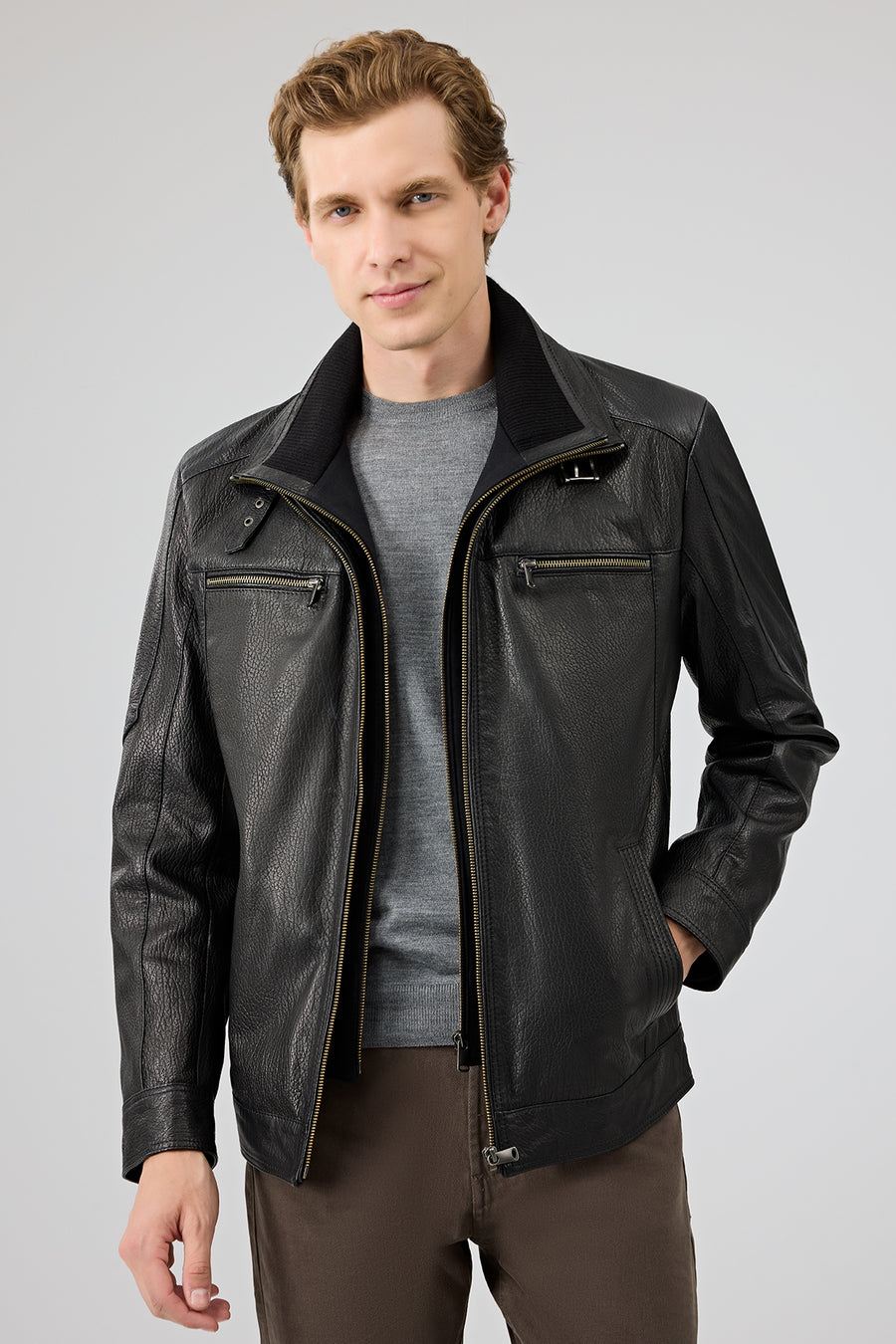 Mateo Men's Black Leather Jacket