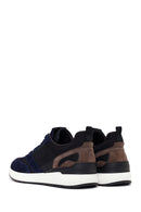 Erkek Lacivert Bağcıklı Deri Casual Sneaker | Derimod
