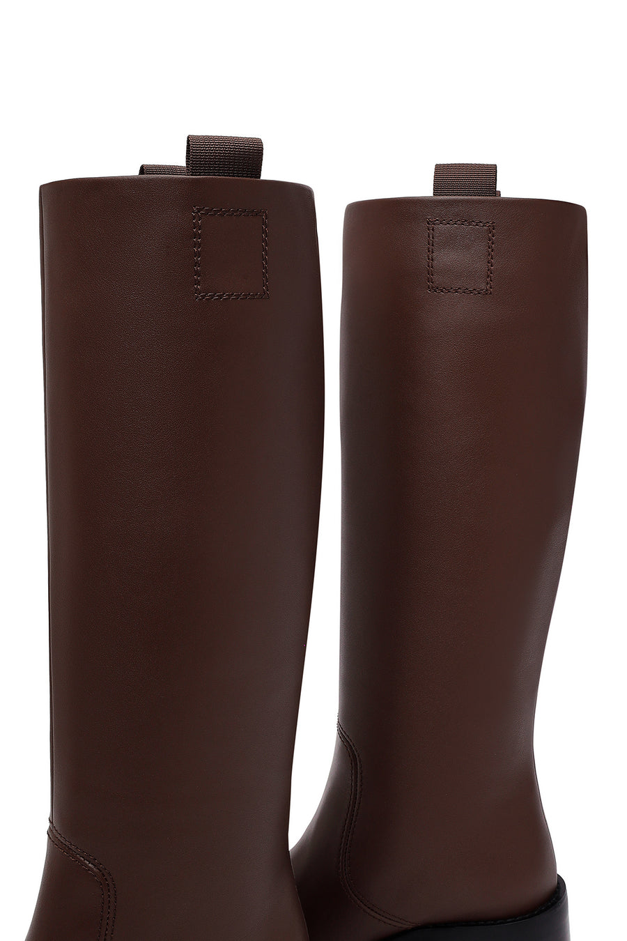 Women's Brown Thick Heeled Leather Boot