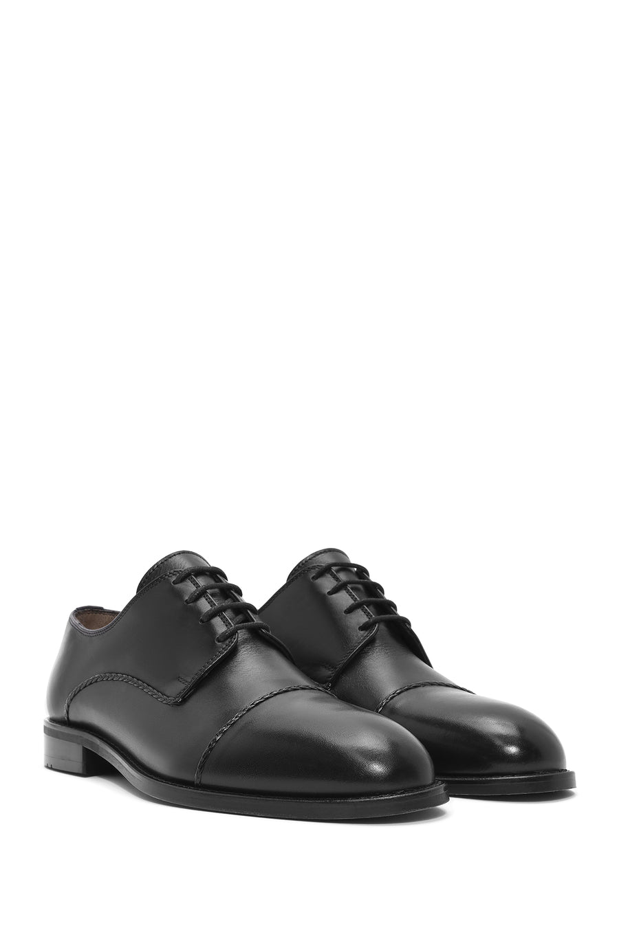 Men's Black Laced Leather Classic Shoes
