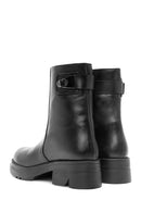 Women's Black Zippered Leather Boots | Derimod