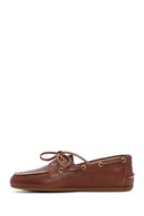 Women's Tan Leather Masculine Loafer | Derimod