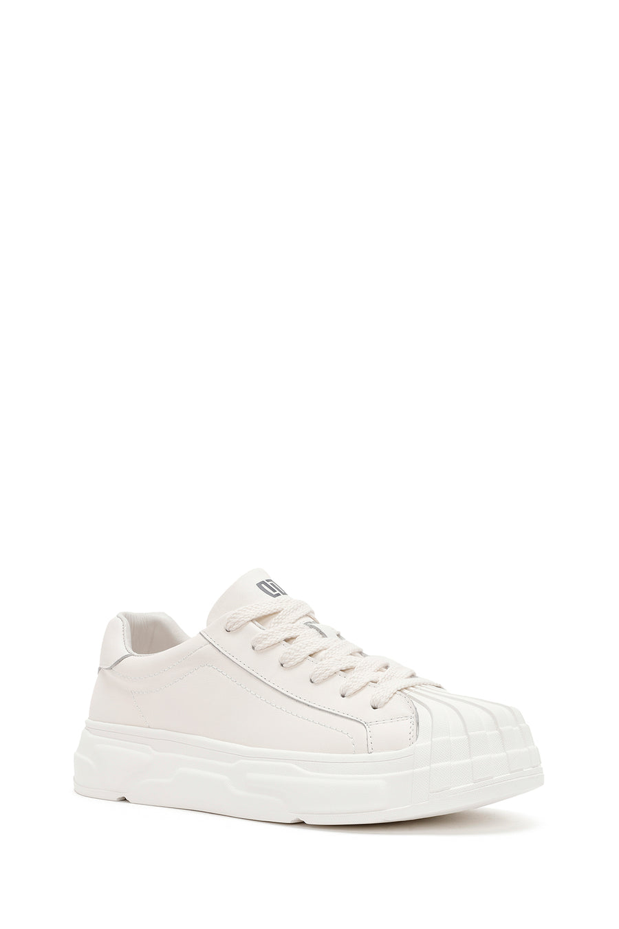 Men's White Lace-up Leather Sneaker