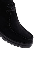 Men's Black Zippered Suede Leather Boots | Derimod