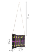 Women's Black Purple Printed Portfolio Bag | Derimod