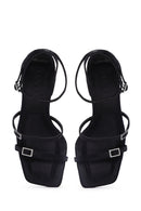 Women's Black Ankle Strap Thin Heel Sandals | Derimod