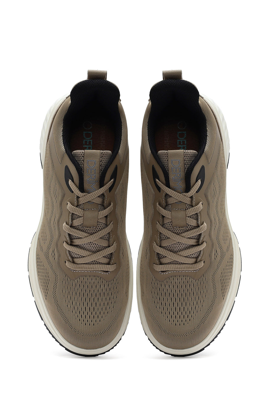 Men's Beige Lace-Up Thick-Sole Sneakers