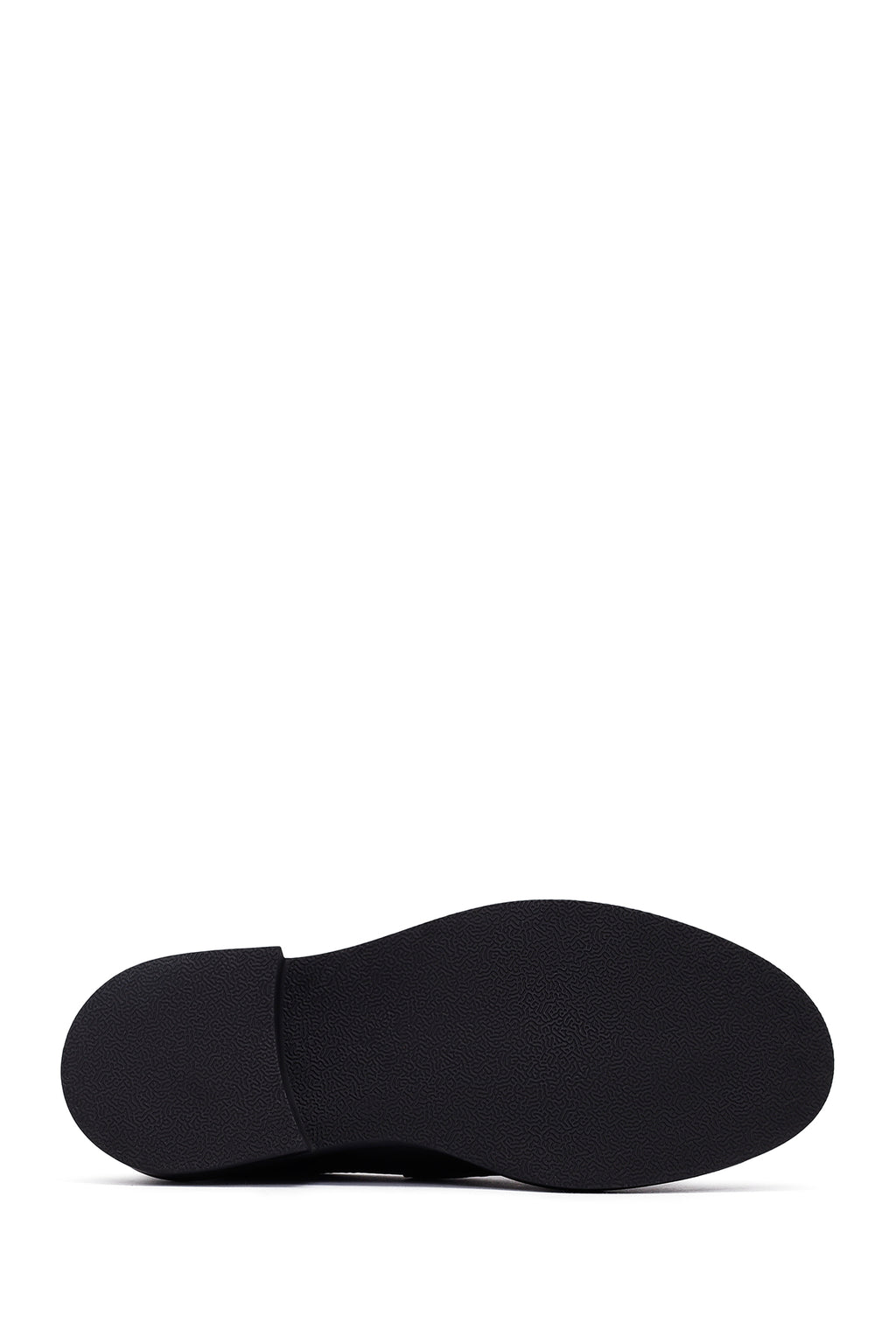 Kadın Siyah Püsküllü Deri Maskülen Loafer