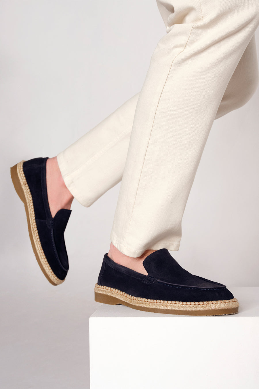 Men's Navy Blue Suede Leather Casual Loafer