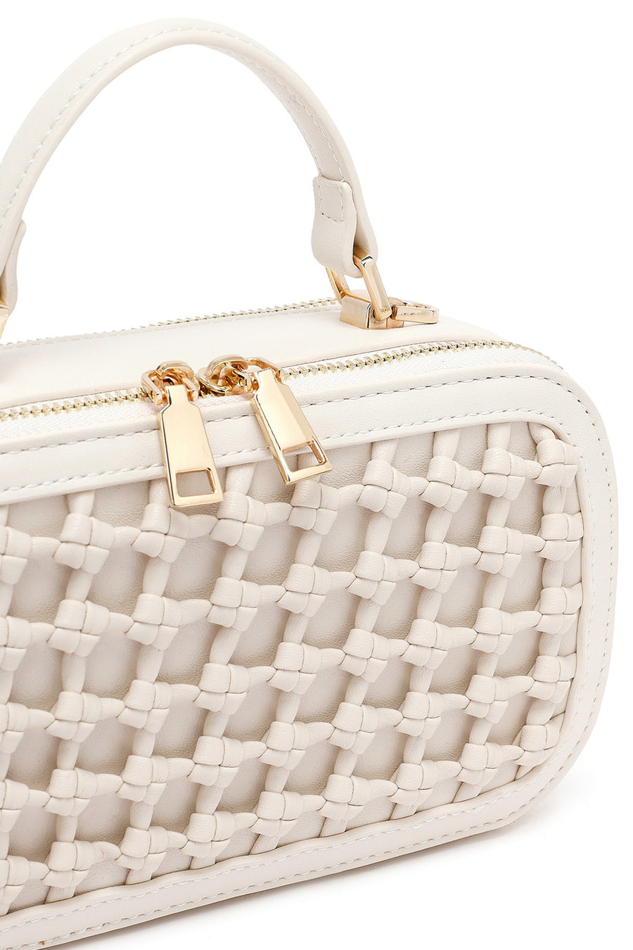 Women's Cream Knitted Crossbody Bag