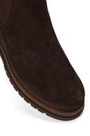 Male Brown Suede Chelsea Boots | Derimod