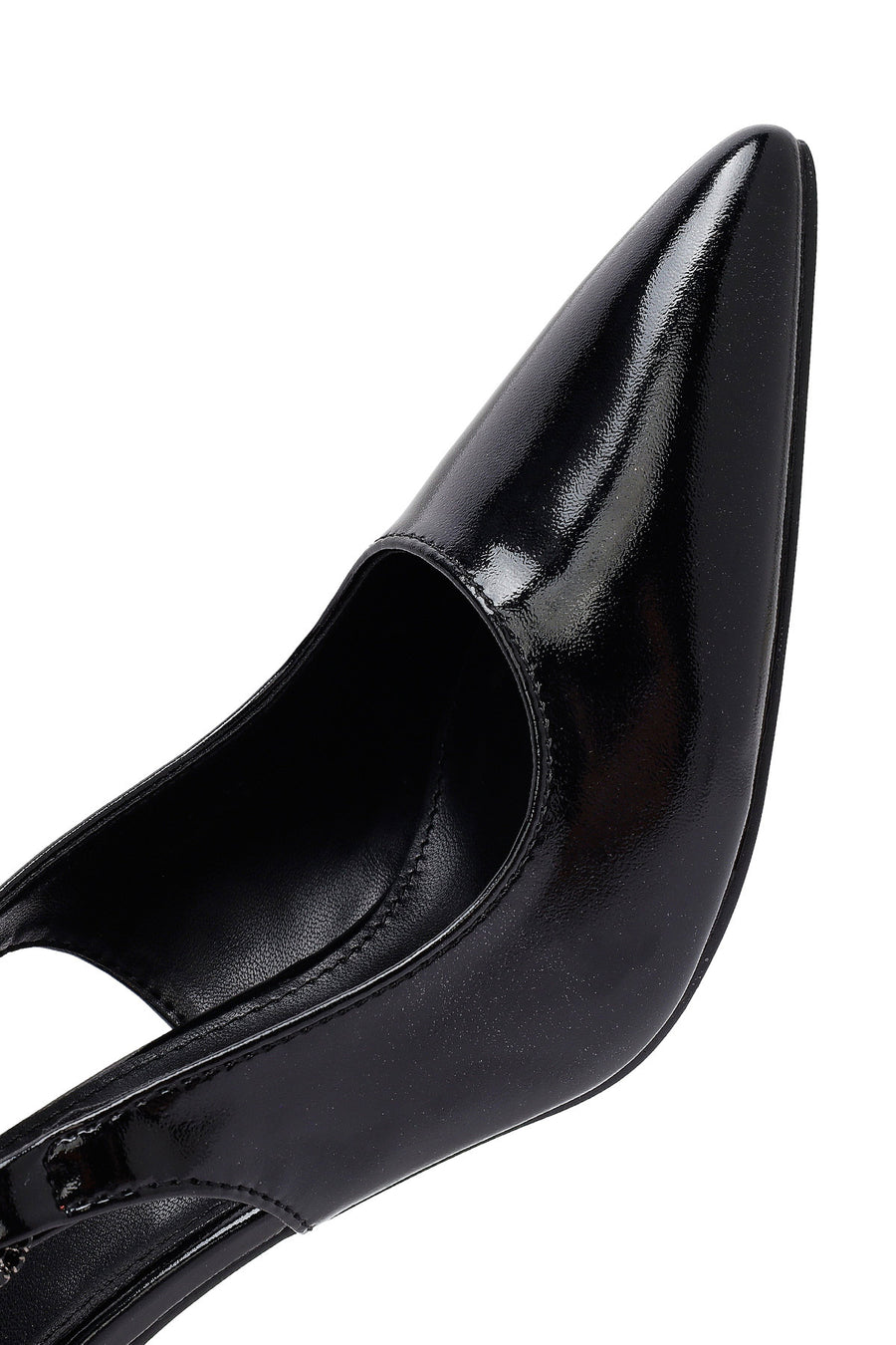 Women's Black Stone-Embellished Open Back Metallic Stiletto Shoes
