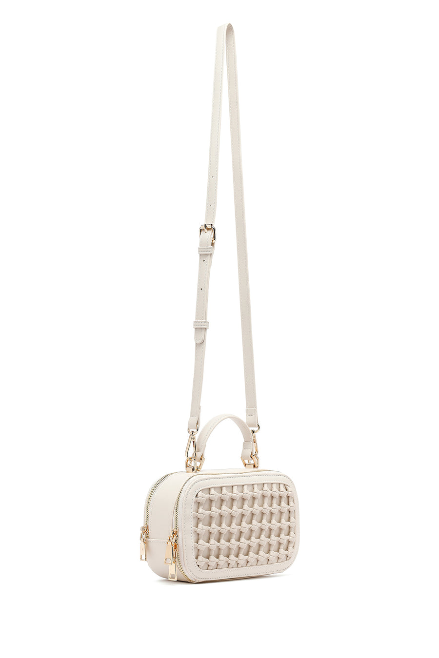 Women's Cream Knitted Crossbody Bag