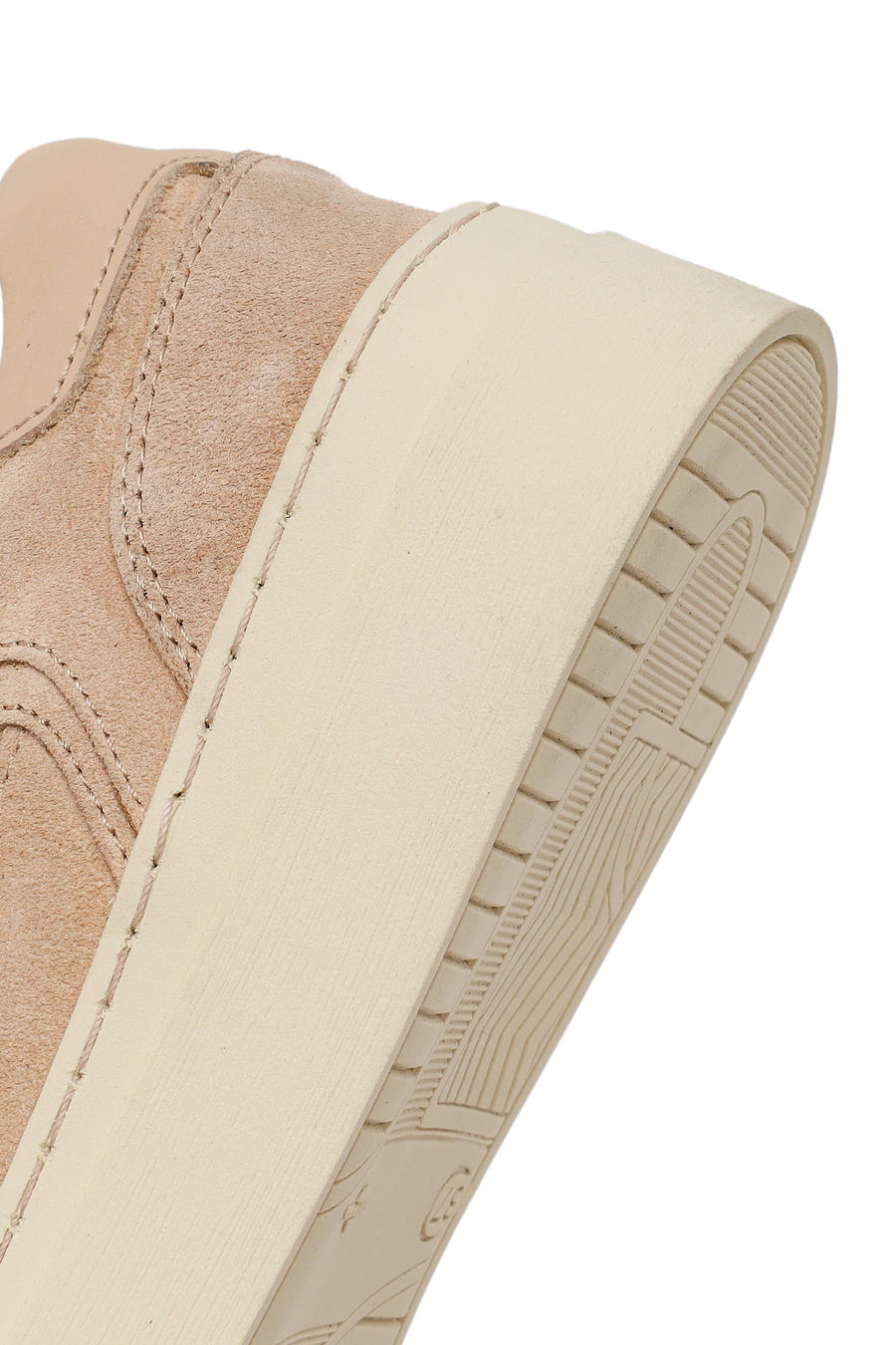Woman Beige Lace-Up Suede Leather Sneaker