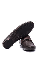 Erkek Kahverengi Deri Baskılı Casual Loafer | Derimod