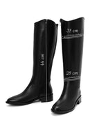 Women's Black Zippered Leather Boots | Derimod