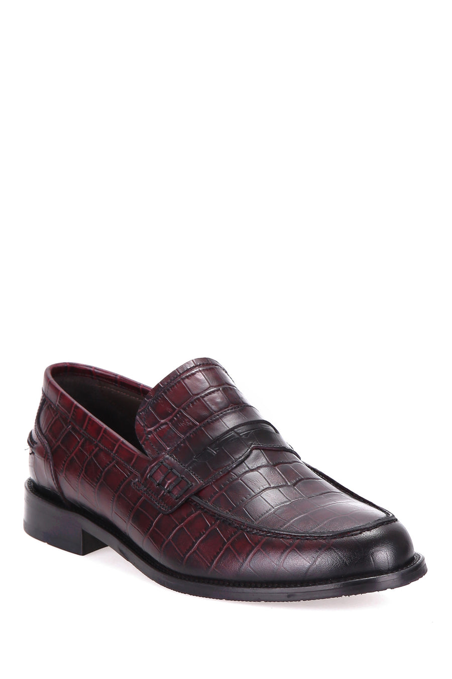 Crocodile Patterned Men's Leather Shoes
