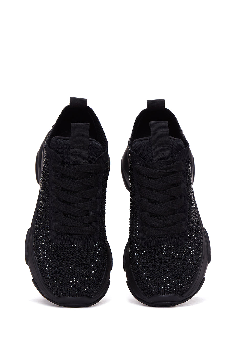 Kadın Siyah Taşlı Kalın Tabanlı Sneaker