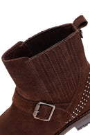 Woman Brown Suede Chelsea Boots | Derimod