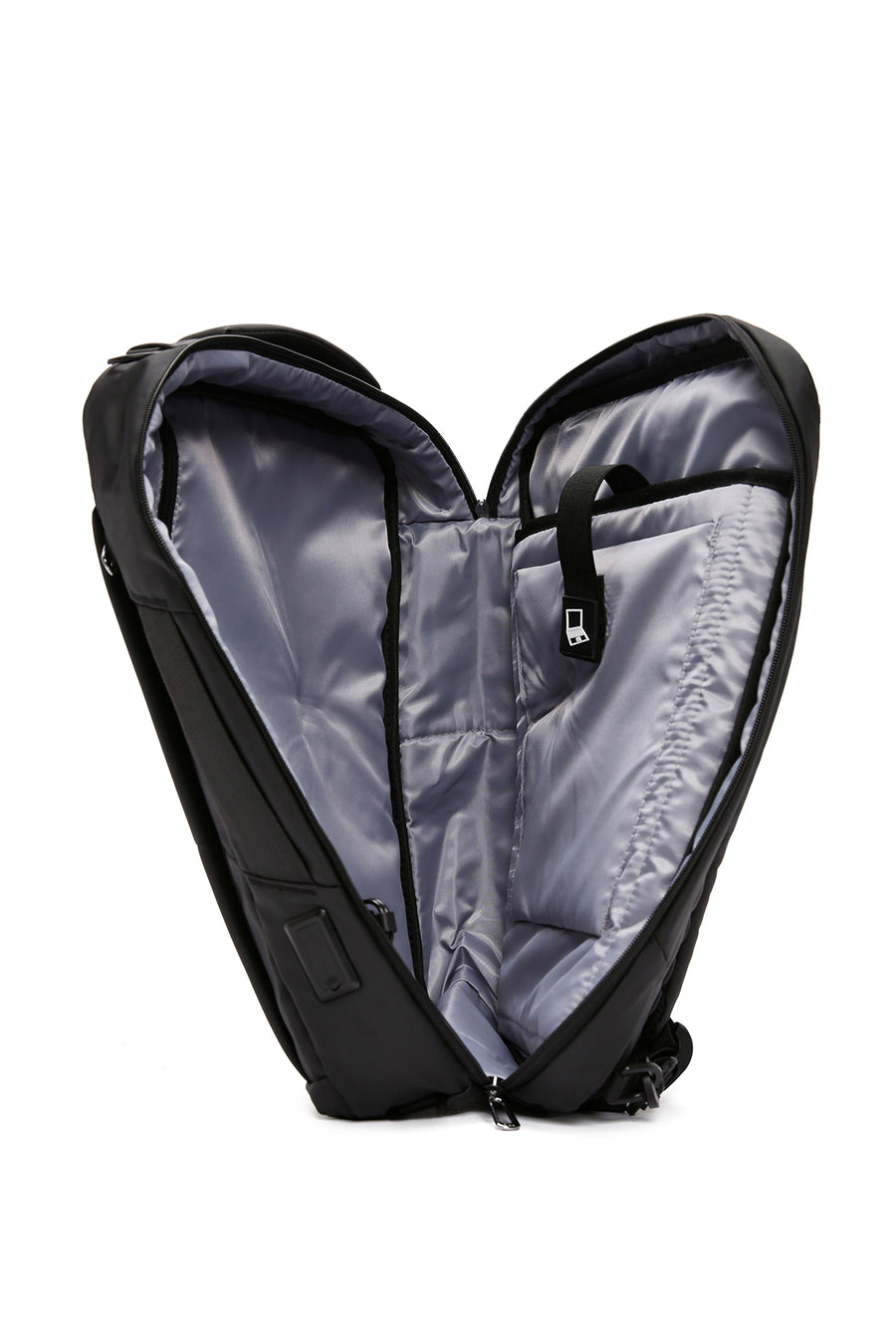 D-Pack Unisex Black Technological Fabric Backpack