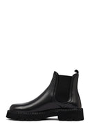 Male Black Thick-Soled Leather Chelsea Boots | Derimod